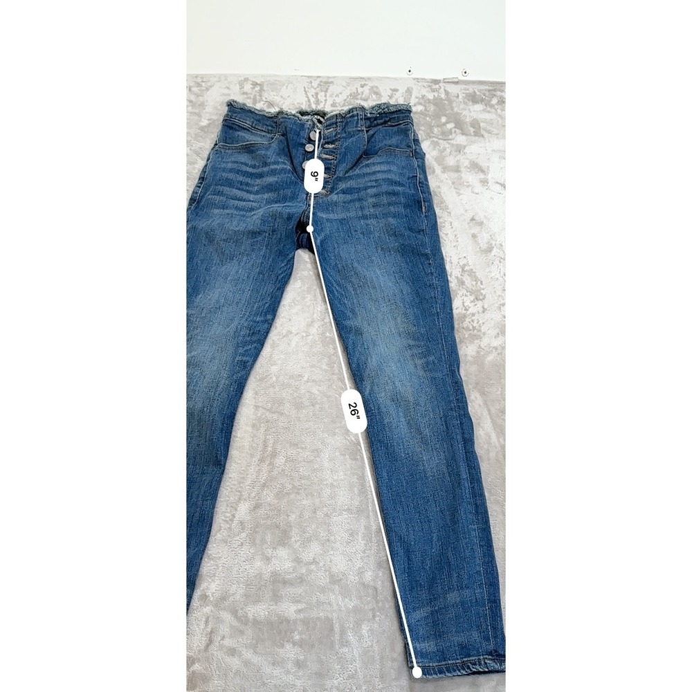Express Jeans Womens Size 10R Blue Ankle High Rise Denim Perfect Stretch EUC